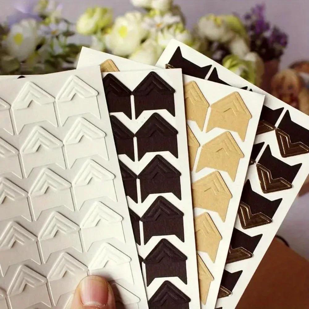 DIY Vintage Corner Kraft Paper Stickers 1 Sheets for Photo Album Frame Decoration Scrapbooking Picture Protection Decor