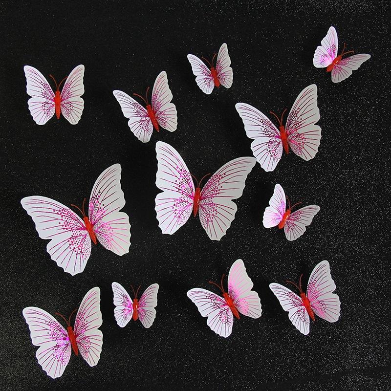 12 Pcs 3D Wall Stickers Butterfly Fridge Magnet Wedding Decoration Home Decor
