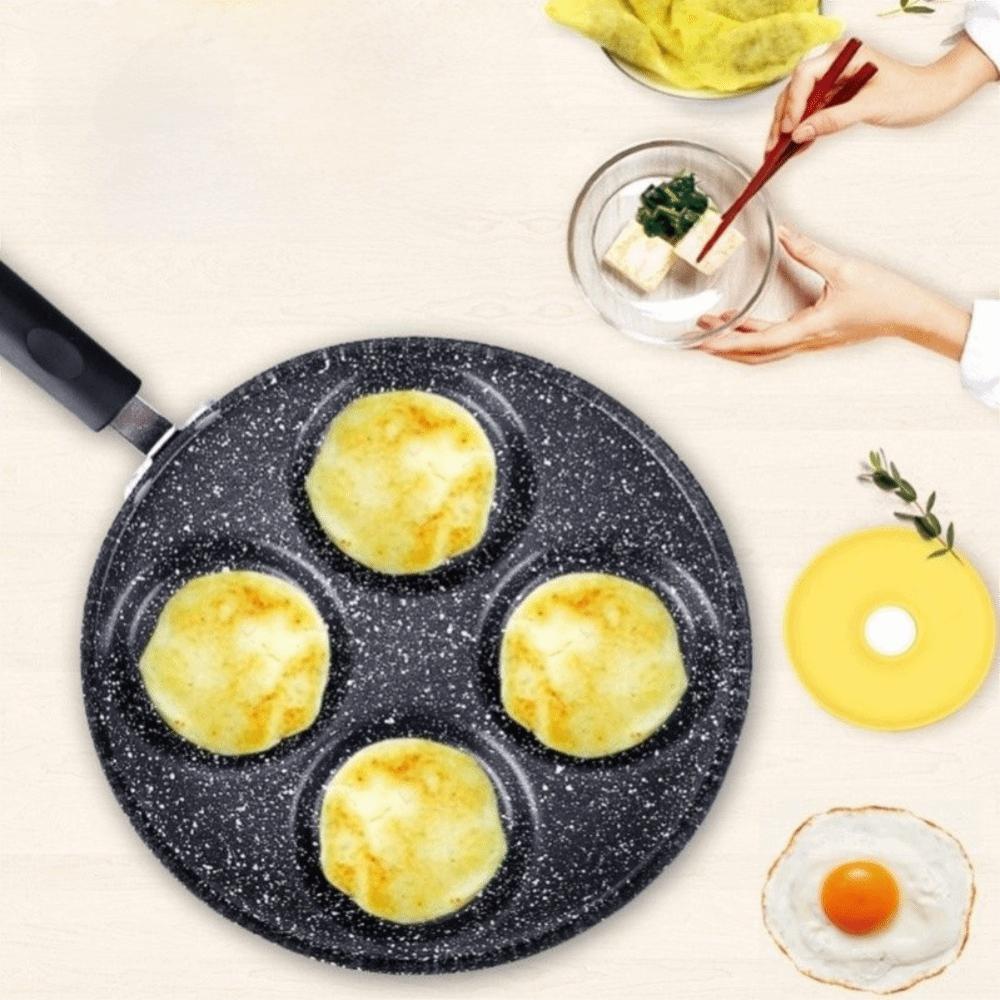 4 Hole Breakfast Egg Pan Divided Egg Cooker Household Egg Ham Pans  Burger Shop