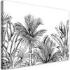 Canvas Print, Black and White Leaves