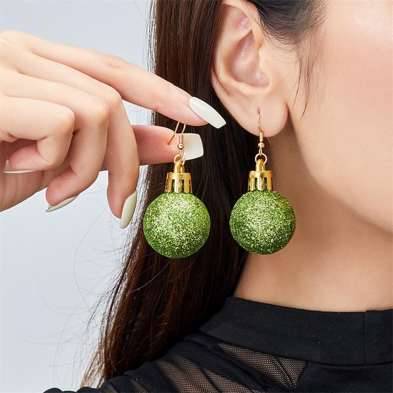 Merry Christmas Colorful Light Bulb Ball Shaped Drop Earrings for Women Luxury Creative Earrings Girl New Year Party Jewelry