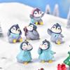 6Pcs Cartoon Cute Animal Penguin Miniatures Mini Figures DIY Fairy Garden Decoration Moss Terrarium Micro Landscape