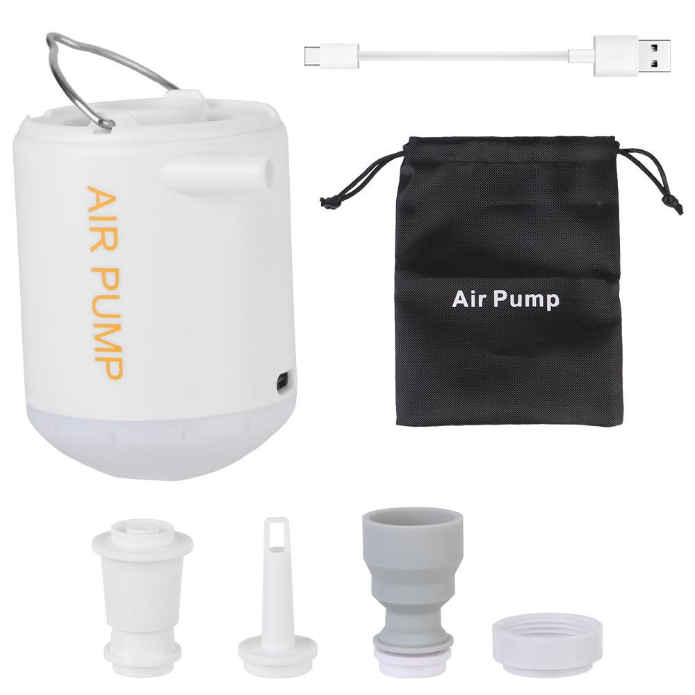 Air Equip Compressor Portable Tiny Pump For Camping Bed Illumination With LED Lantern 3.5Kpa Quick Inflate Deflate For Outdoor