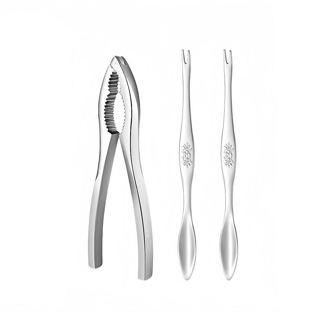 3Pcs/Set Stainless Steel Lobster Crackers and Picks Set Multi-functional Crab Tong Home