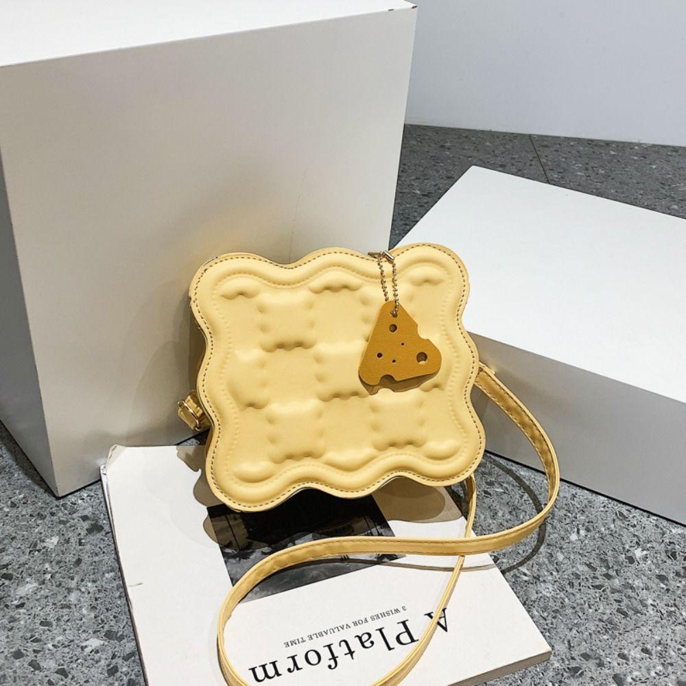 Повседневная сумка-мессенджер из искусственной кожи Мини-сумка через плечо Простая сумка через плечо Cheese Shopping