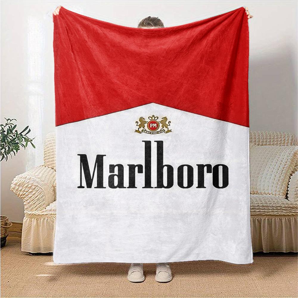 1 шт. Мягкий фланелевый плед Marlboro PM для дома, офиса, улицы. Всесезонный. Прочный комфорт. Мягкий теплый плед для дома, путешествий. Всесезонный.