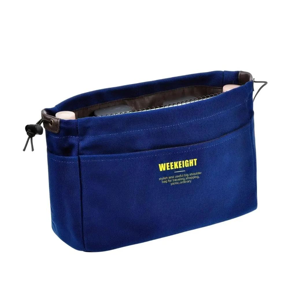 Drawstring Canvas Storage Organizers Multi-Pockets Liner Bag Lightweight Portable Travel Storage Bag