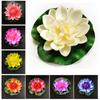 1 Pcs Floating Lotus Mixed Color Artificial Flower Lifelike Water Lily Micro Landscape for Wedding Pond Garden Fake Plants Decor