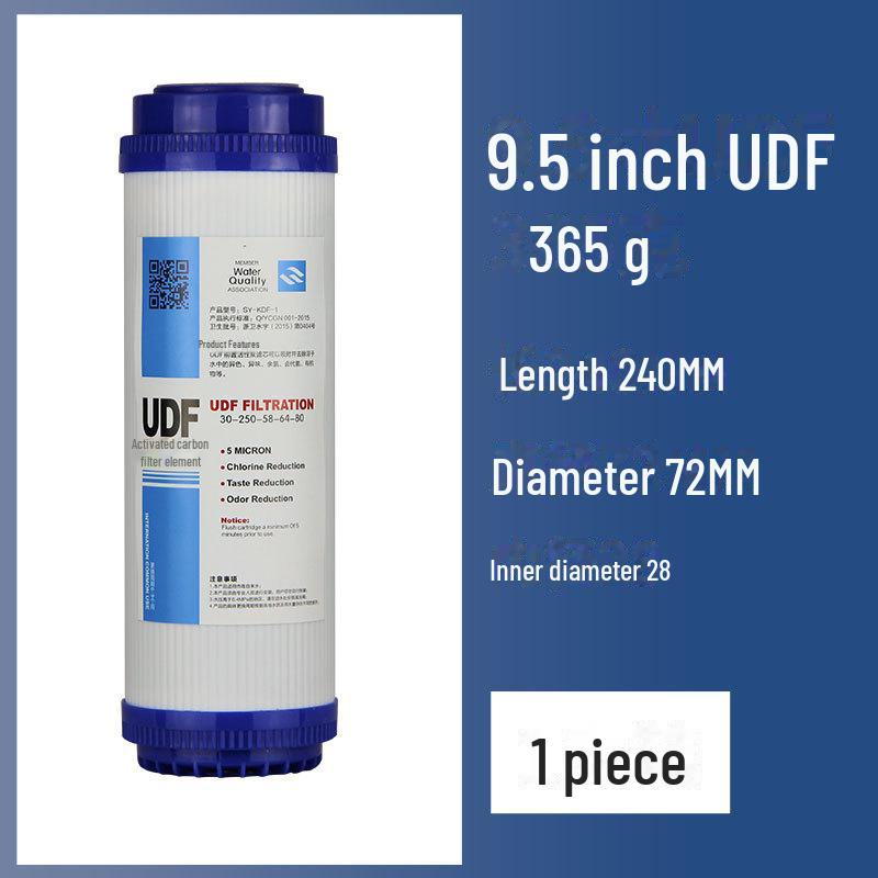9.5" Water Purifier Filter: 1 Micron PP Cotton, Activated Carbon, Pre-Stage Filtration (First Three Stages)