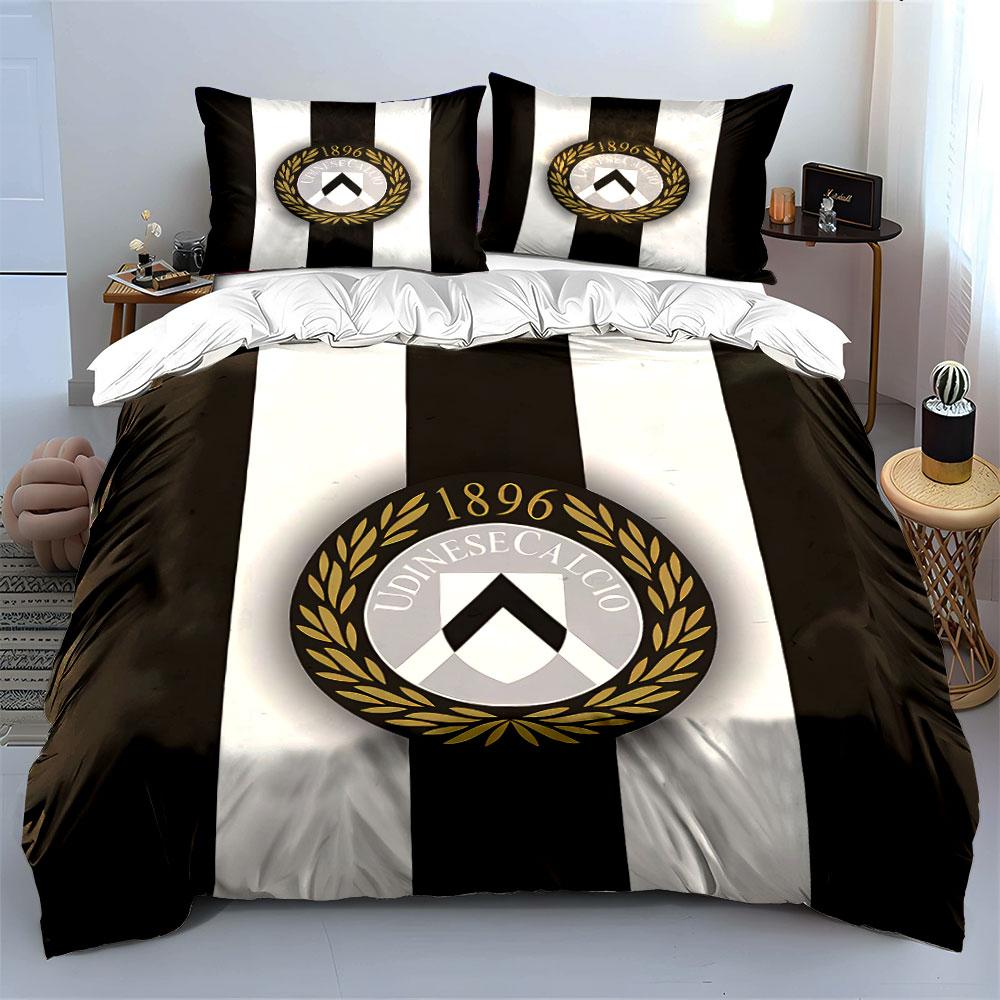 Black-white stripes, Udinese logo. Bedding sets Duvet cover sets Duvet covers Pillowcases(1 * Duvet Cover 2 * Pillowcases without duvet insert)