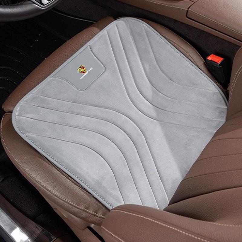 Автомобильная подушка на сиденье Утолщенная Изоляционная Фланелевая Плюшевая Подушка на Сиденье Для Porsche Macan 911 718 Taycan Panamera Cayenne Boxster Cayman