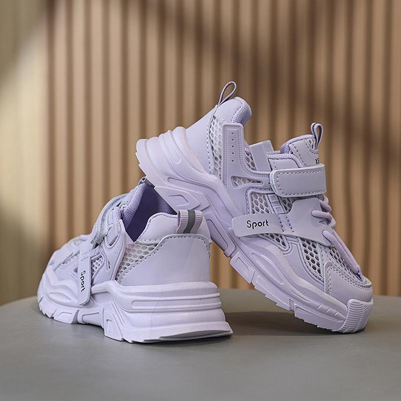 Детская мода, дышащая повседневная полые туфли для детей, студентов, трендовые спортивные кроссовки на мягкой подошве для бега для мальчиков и девочек, удобные спортивные кроссовки