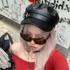 Осенний Универсальный Берет Кожаный Ретро Плоская Шляпа-Кепка Черная Шляпа Художника Модный Берет с Козырьком для Женщин Регулируемая Кепка-Берет