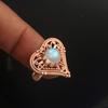 Moonstone Heart Ring 100% 925 Sterling Silver Rose Gold Plated Handmade Jewelry