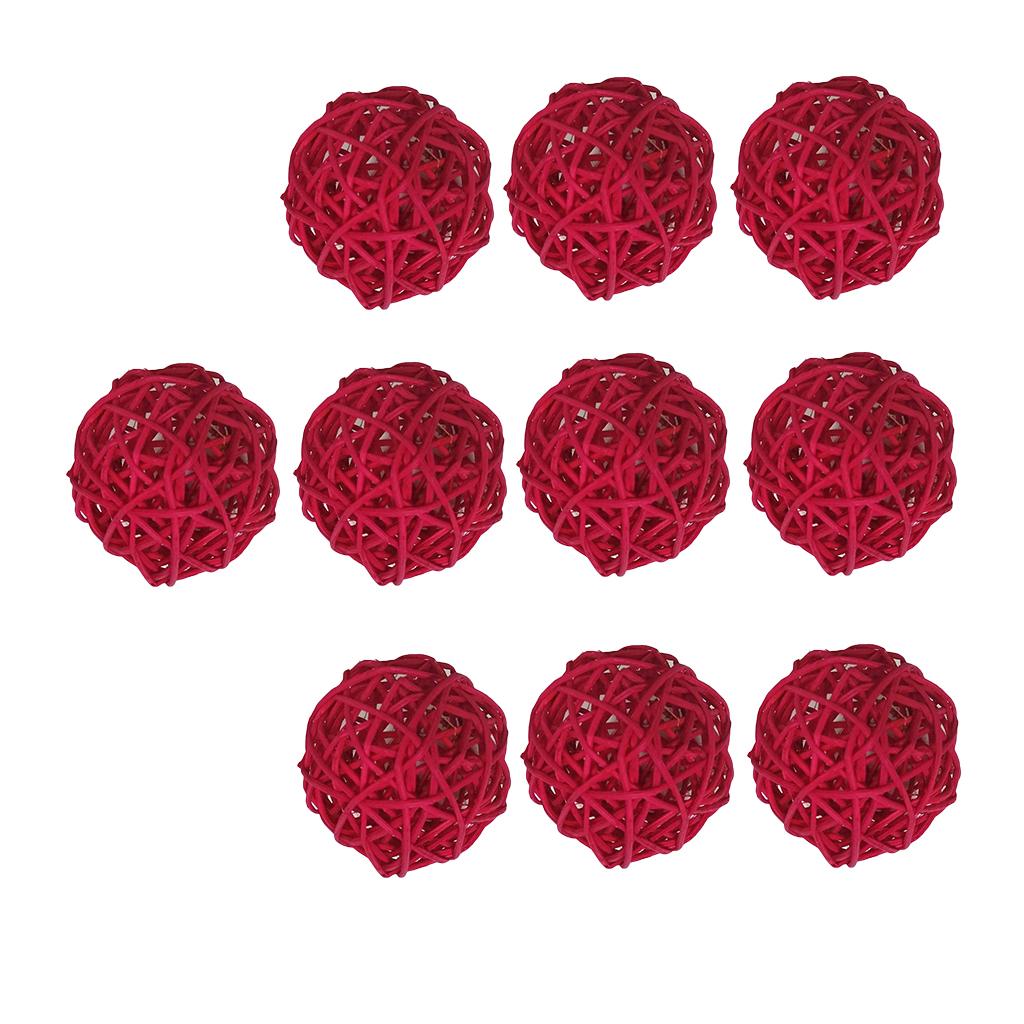 10 Pcs Decorative Wicker Rattan Ball 5 Cm Spheres Vase Filler Ornament DIY