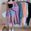 Summer Korean Chic Long Retro Coat Loose Korean Chiffon Sunscreen Shirt Woman Fashion Casual Loose Shirt Tops