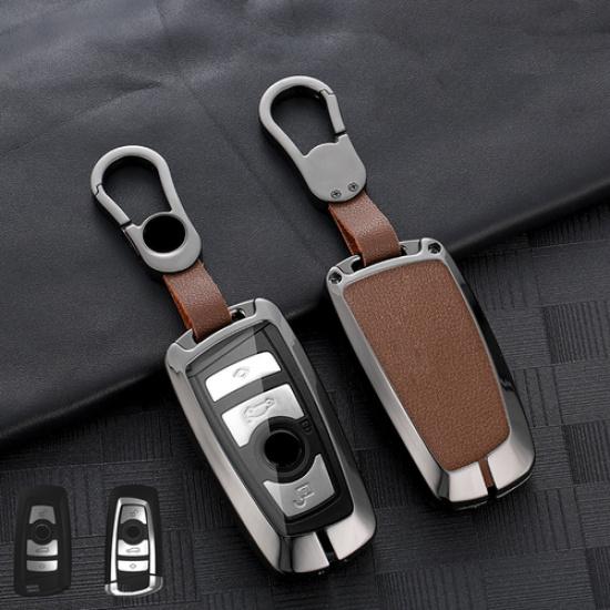 Zinc Alloy Leather Car Key Fob Case Cover For BMW 3 4 5 7 F20 F21 F30 F31 F25