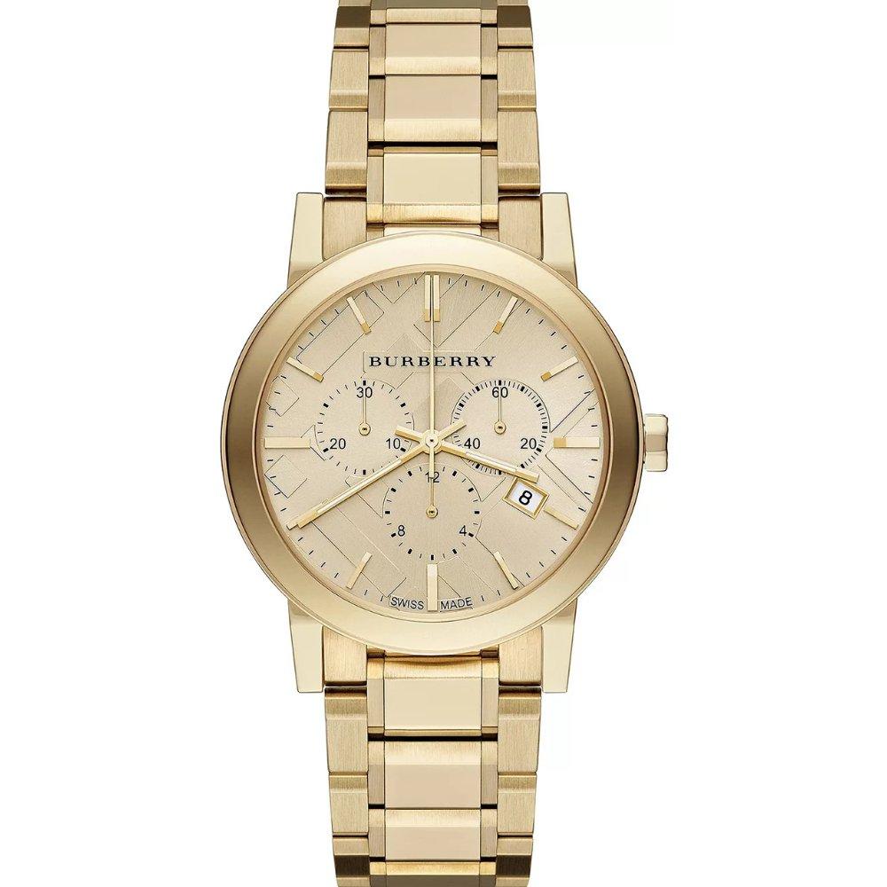 Burberry BU9753 City Chronograph мужские часы с золотым циферблатом
