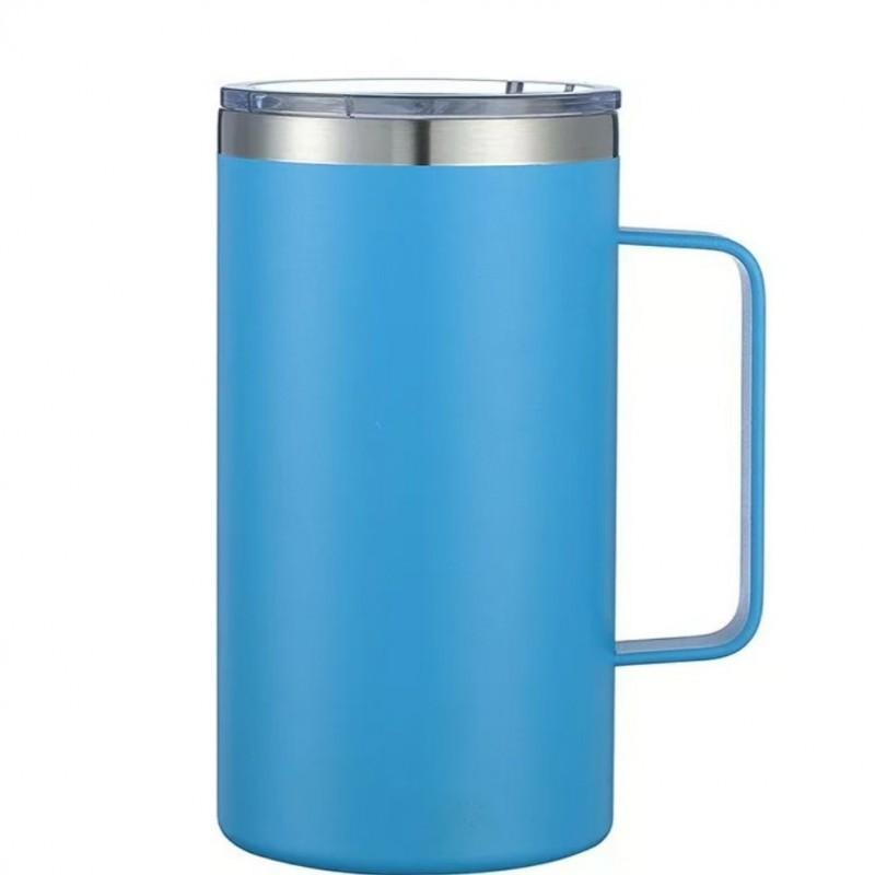 Stainless Steel Vacuum Insulated Coffee Mug With Handle 600ml Double Wall Thermal Cup Office Home Travel