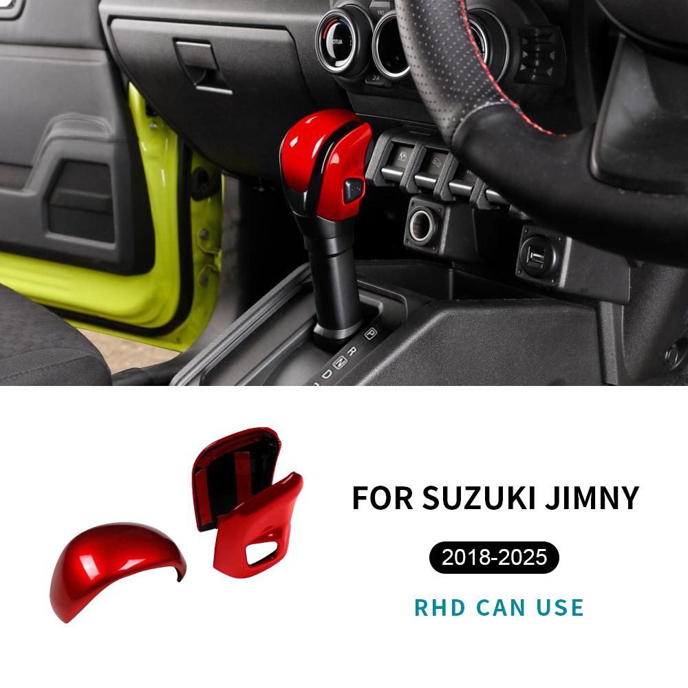 For Suzuki Jimny 2018 2019 2020 2021 2022 2023 2024 2025 ABS Carbon Fiber Glossy Black LHD RHD Car Gear Shift Knob Sticker