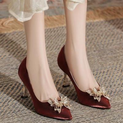 Женская обувь Туфли на высоком каблуке Каблуки-бабочки Лодочки Свадебная обувь для женщин Невеста 2025 Каблуки-рюмочки Женская обувь Zapatos De Mujer