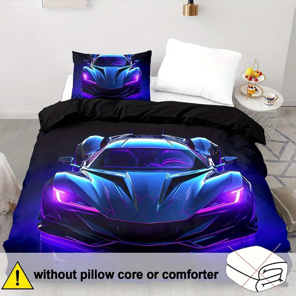 Racing Pattern Digital Printing Quilt Cover Three-Piece Youth Bedding Bedroom Decoration
