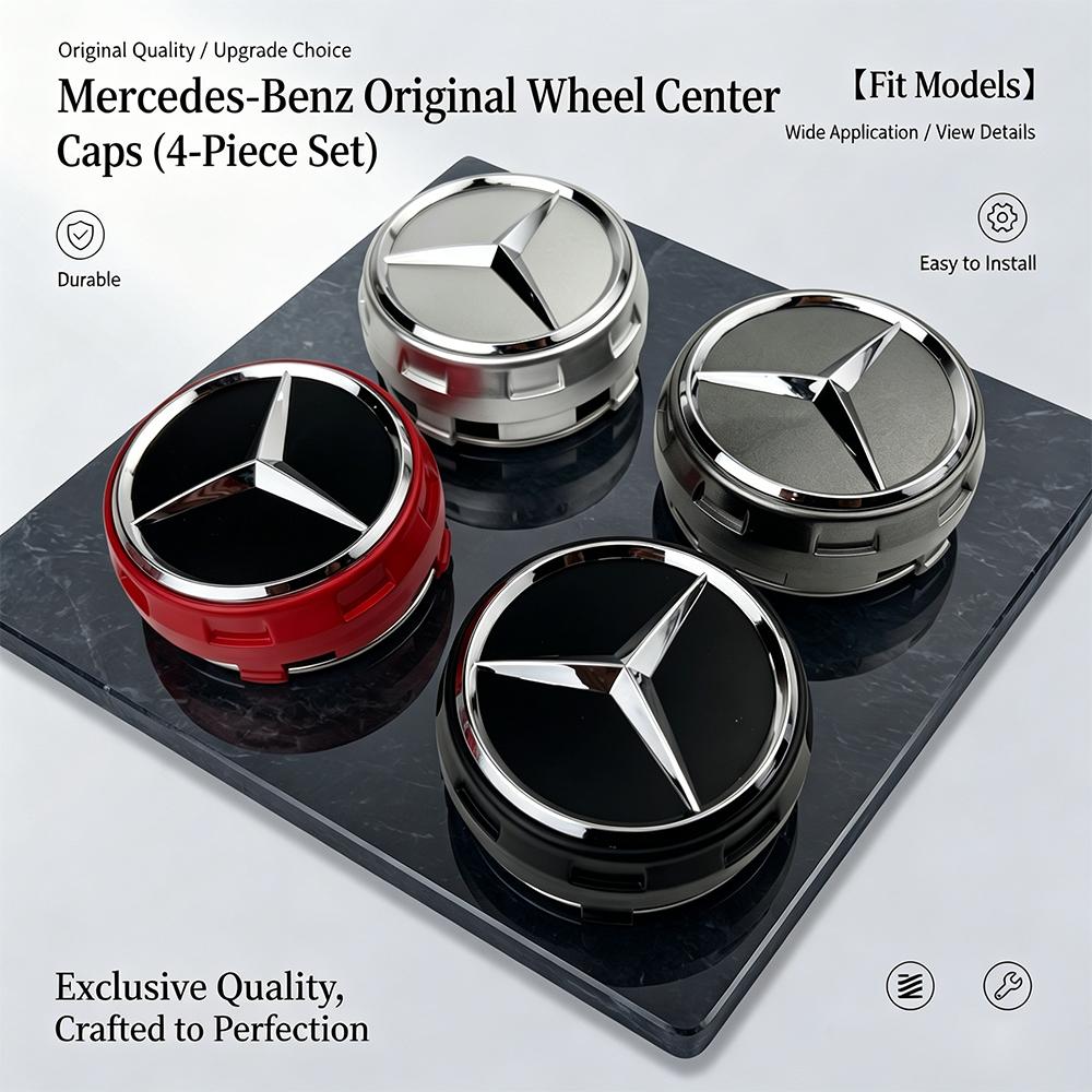 4pcs 75mm Car silver Red Wheel Center Hub Caps For Mercedes Benz AMG W212 W205 W204 W211 W213 Accessories A0004000900 CG1