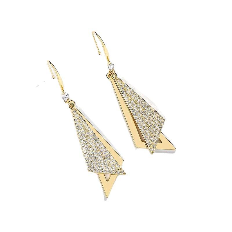 High End Shiny Earrings for Women, Simple Geometric Triangle Earrings, New Trendy Earrings