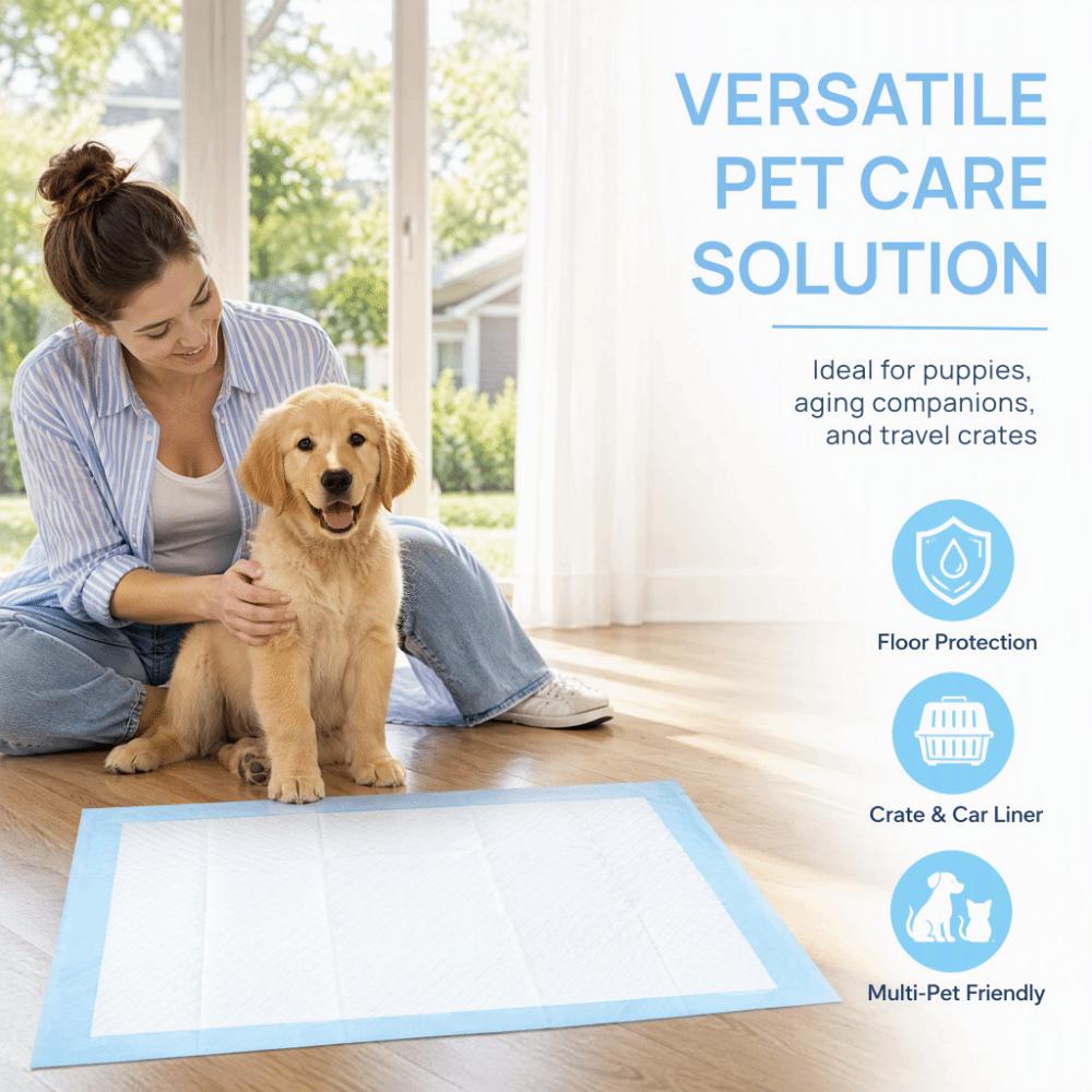 20pcs Five Layer Fabric Pet Pee Pads Blue Mini Pet Diapers Water Absorbent Pads Car Travel Use