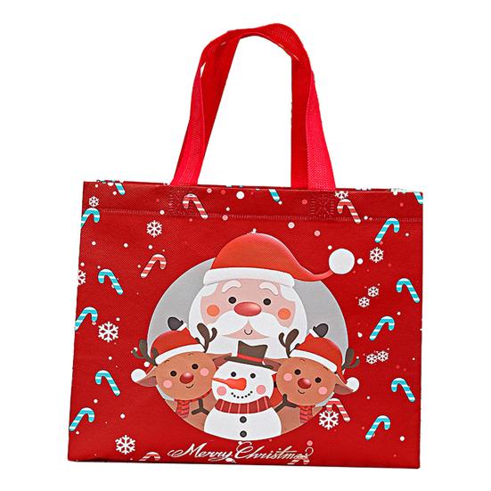 Рождественская сумка-тоут с ручками Нетканые подарочные пакеты Большие многоразовые Рождественские пакеты для покупок к Рождеству