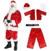 Men's Santa Claus Cosplay Costume, Adult Christmas Outfit, Santa Claus Suit with Hat, Beard, Top, Pant, Belt., 5 Pieces