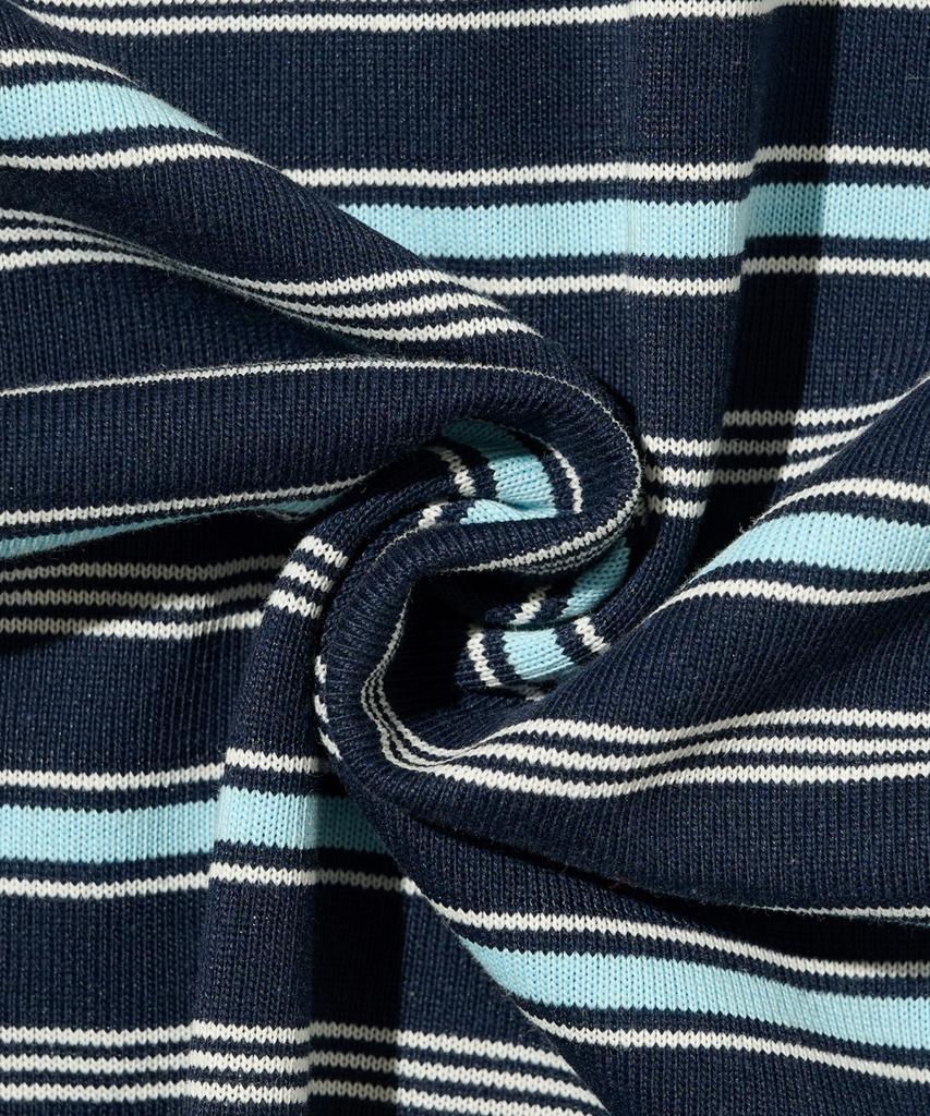 TAILOR STUDIO Аутентичная мягкая футболка в полоску с логотипом (Темно-синий)