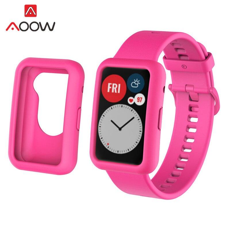 Силиконовый спортивный ремешок для часов Huawei, подходящий для фитнеса, умных часов, защитный чехол, комплект, сменный ремешок на запястье, браслет Correa