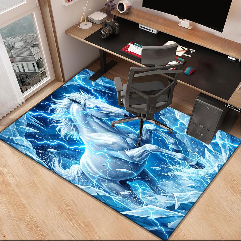 American Freedom Horse Office Rug Chair Mat, Entryway Carpet, Suitable for Front Door, Bedroom, Living Room, Desk, Holiday Gift