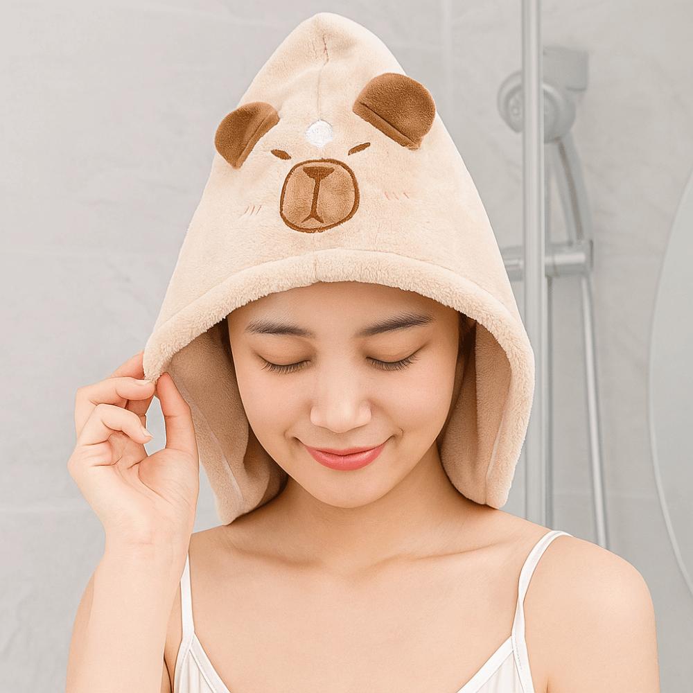 2PCS Kawaii Towel Cap Quick Dry Super Absorption Cap Animal Theme Bath Hat  Hair Care