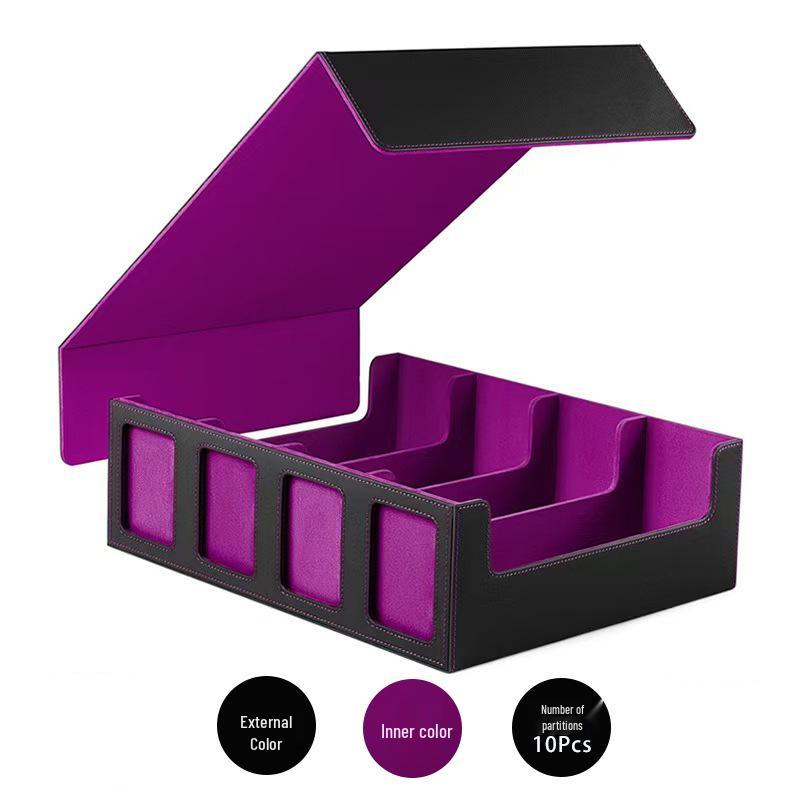 Четырехрядная коробка для хранения карт из ПУ кожи: Большая вместимость для 3000+ карт Yu-Gi-Oh