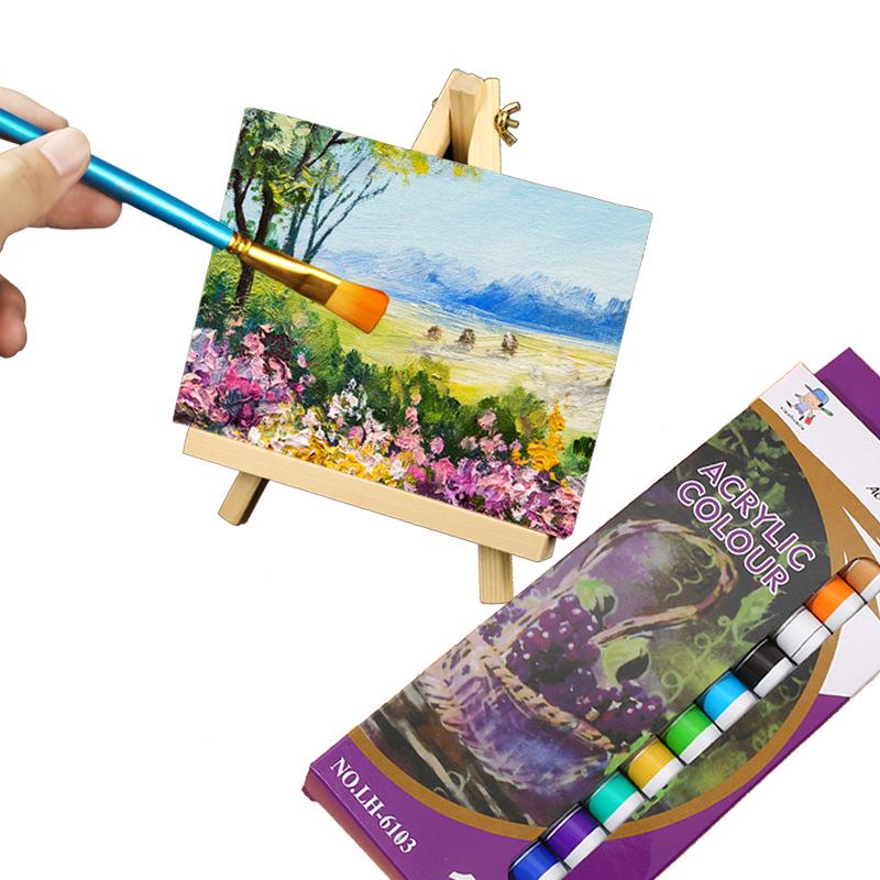 Kids' DIY Acrylic Paint Set with Easel Frame
