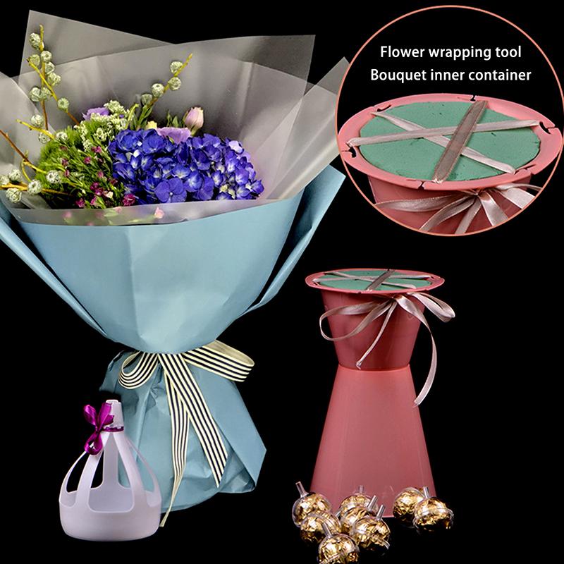 Bouquet Packaging Liner Base Fresh Flower Packaging Tool Bouquet Inner Pot Sword Barrel Flower Arrangement Bucket