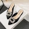 2024 Summer New Shoes for Women Beautiful Rhinestone Slipper Outdoor Casual Sandals Girl Heels Mules Shoes
