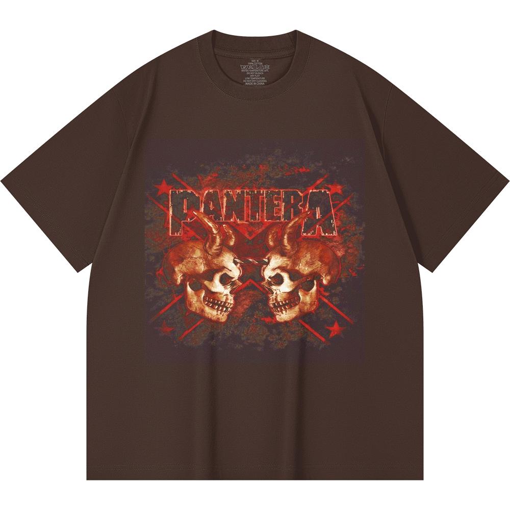 Хлопковая футболка плотностью 230 г/м² 100% Хлопок Heavy Metal Футболка с принтом рок-группы Популярная музыка Унисекс Тяжелая хлопковая футболка