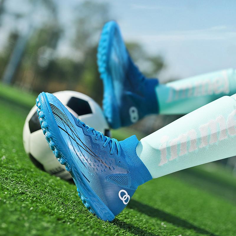 Новые мужские высокие футбольные бутсы высокого качества для профессиональных тренировок футбольные бутсы для игры на траве на открытом воздухе прочные футбольные бутсы кроссовки