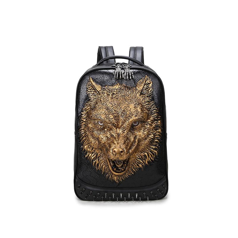 Jierotyx 3D рюкзак с волком, стимпанк, заклепки, индивидуальный дорожный рюкзак, школьные сумки для колледжа, сумка для ноутбука, женская и мужская сумка