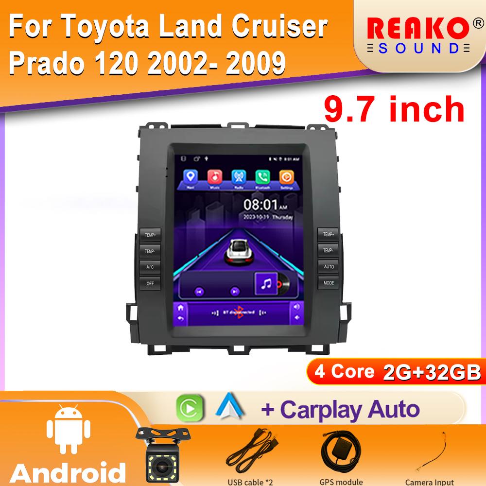 Автомобильное радио Carplay для Toyota Land Cruiser Prado 120 2002- 2009 Навигация GPS Android Auto Stereo Multimedia Player 4G 2din