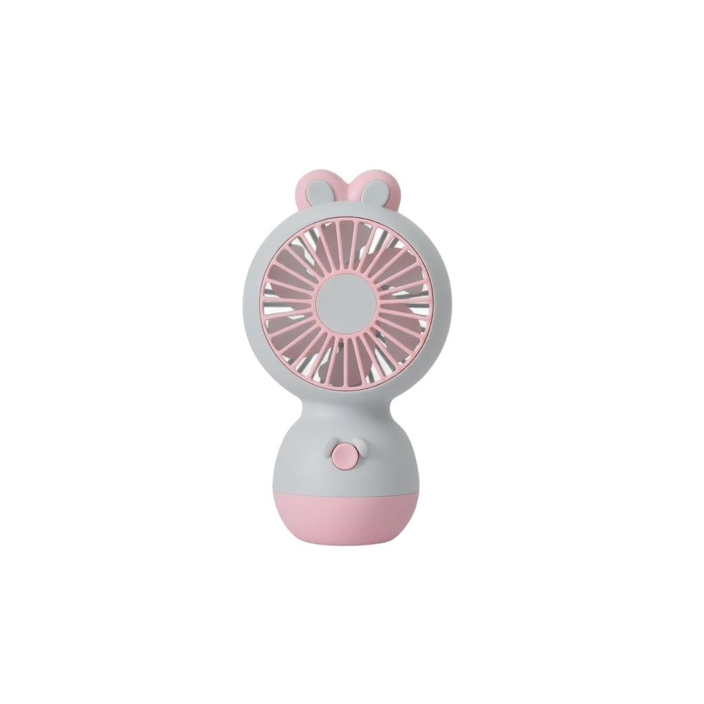 Portable Rechargeable Desktop Fan with Cute Rabbit Design USB Powered Small Personal Fan for Office Home Travel Use