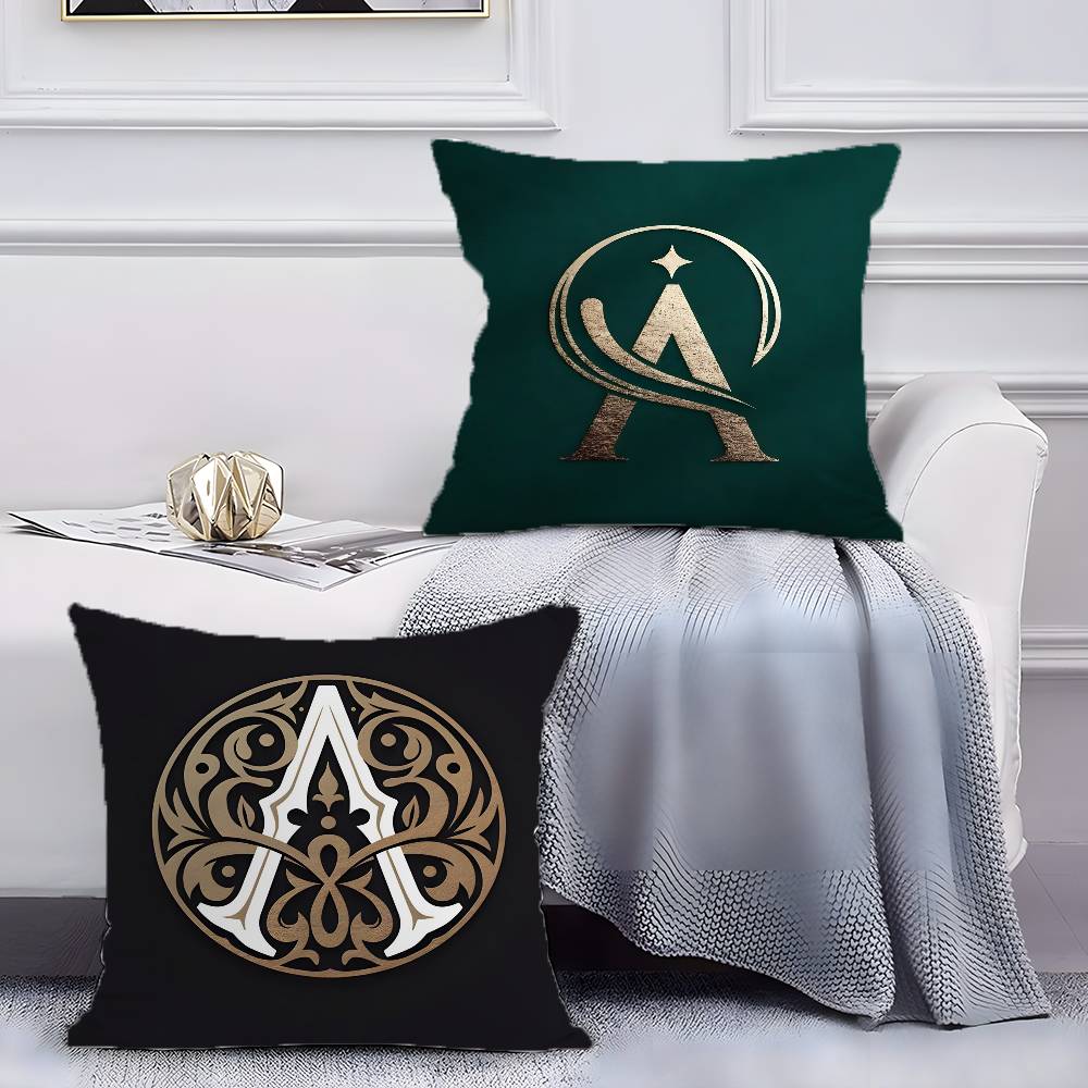 Simple Letter Design AU Pillow Case Anti-dustmite Pillowcase Invisible Zipper Silky Short Plush Sofa Cushion Cover