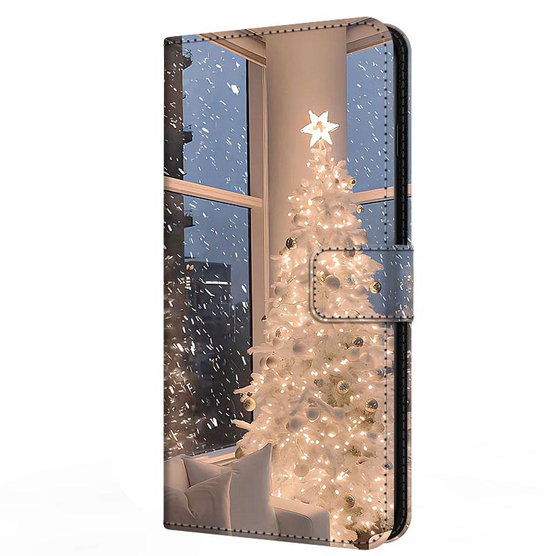 Чехол для Xiaomi Poco F7 F 7 с подставкой-книжка из кожи Merry Christmas Магнитный кошелек-защита Redmi Turbo 4 Pro