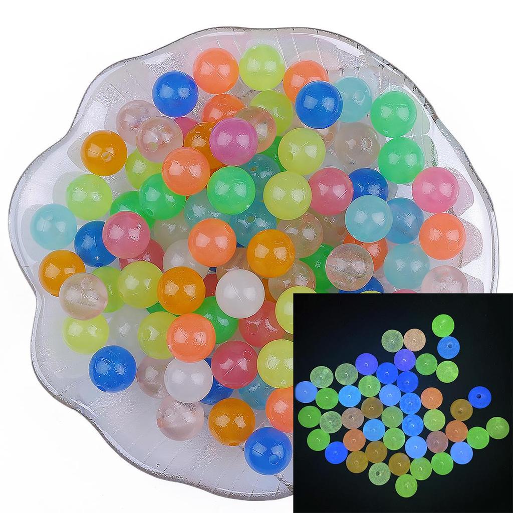 6/8/10/12mm Acrylic Mix Color Luminous Beads Round Loose Beads For Jewery Making DIY Necklace Bracelet Earring