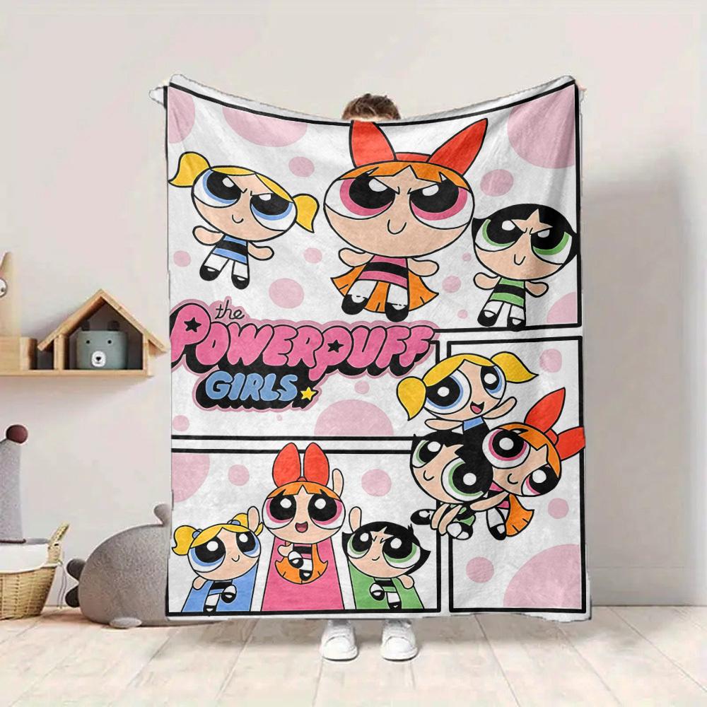1pc Powerpuff Girls Blanket Lightweight Flannel Blanket Throw Blanket For Sofa, Bed, Travel, Camping, Livingroom, Office, Couch