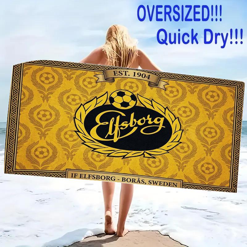 IF Elfsborg Print Beach Towel, Large Soft Quick Dry Towel for Beach Camping Swimming