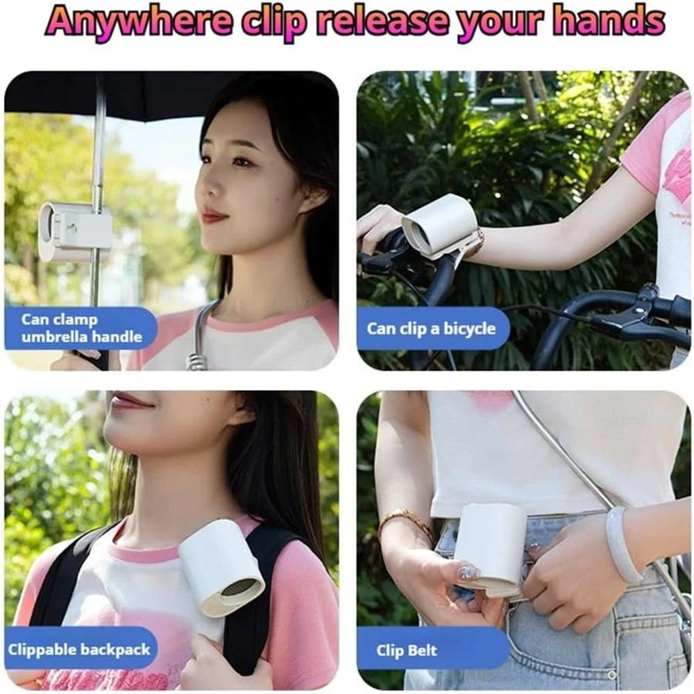 Mini Portable Fan with Clip, Clip-on Cooling Fan with Adjustable Wind and Rechargeable for Office, Camping, Travel, Sports